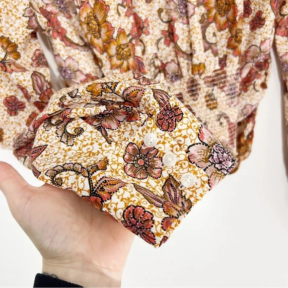 Free People I Got You Floral Printed Top Size Large NWT - Picture 6 of 12